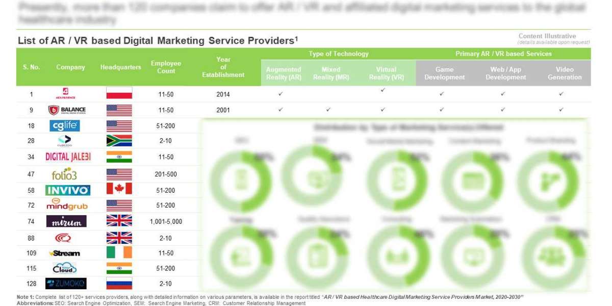 AR / VR based Healthcare Digital Marketing Service Providers Market, 2020-2030