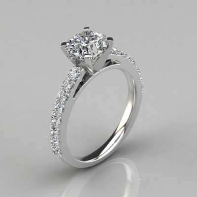 "Shared Prong Cushion Cut Moissanite Engagement Ring " Profile Picture