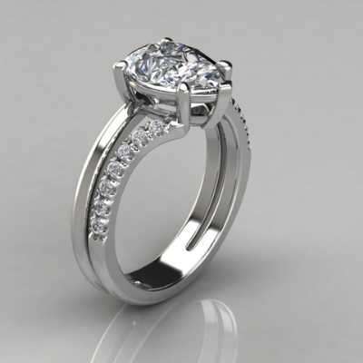 "Duet Shank Pear Cut Moissanite Engagement Ring " Profile Picture