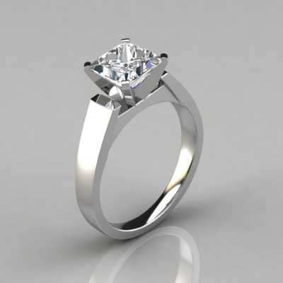 "Flat Edged Cathedral Princess Cut Moissanite Engagement Ring " Profile Picture