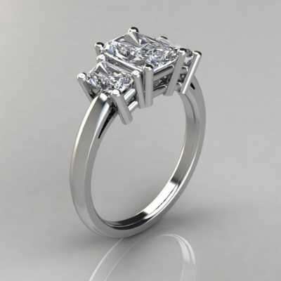 "Three Stone Radiant Cut Moissanite Engagement Ring " Profile Picture