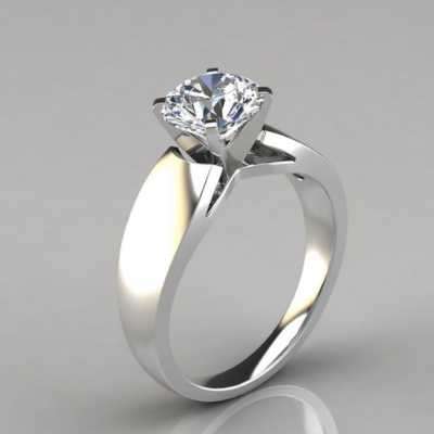 "Wide Band Cathedral Style Solitaire Moissanite Engagement Ring " Profile Picture