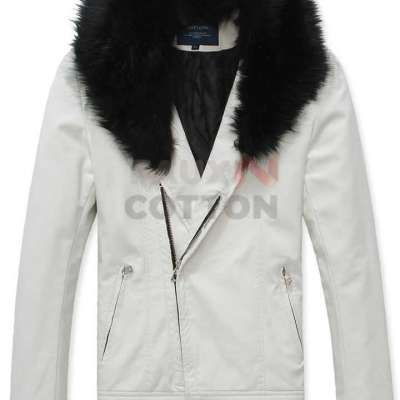 Men's White Leather Jacket Profile Picture