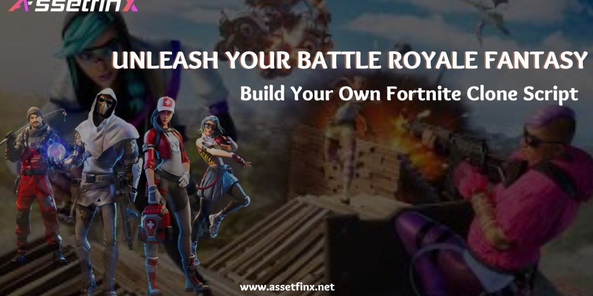What are some key features and functionalities included in the Fortnite clone script?