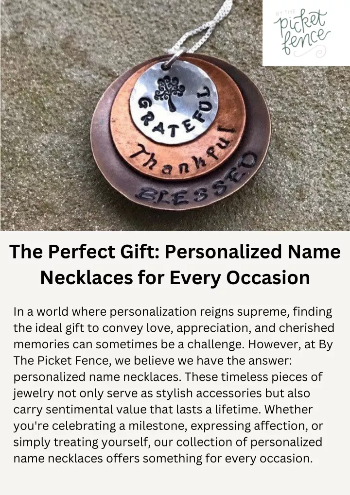 The Perfect Gift Personalized Name Necklaces for Every Occasion PowerPoint Presentation - ID:12933865