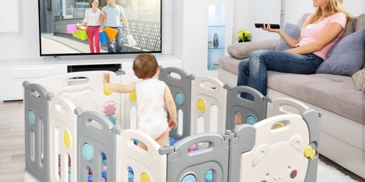 Baby playpen creates a private activity space for children