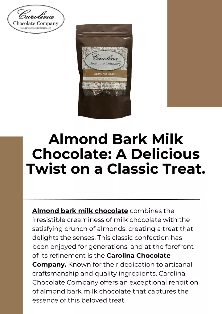 PPT - Almond Bark Milk Chocolate: A Delicious Twist on a Cl****ic Treat. PowerPoint Presentation - ID:13235612