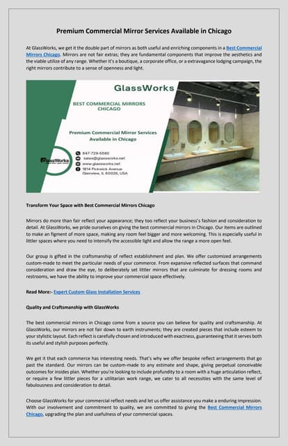 Top Rated Commercial Mirror Installation Experts in Chicago | PDF