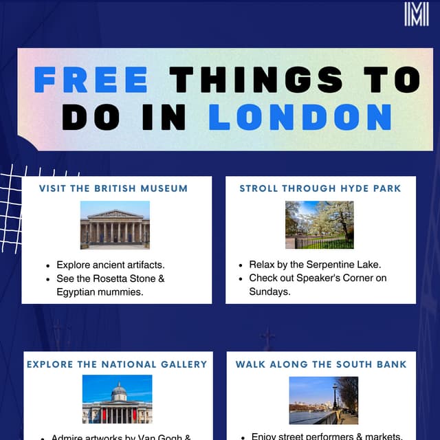 Free Things to Do in London | Mowbray Court Hotel London