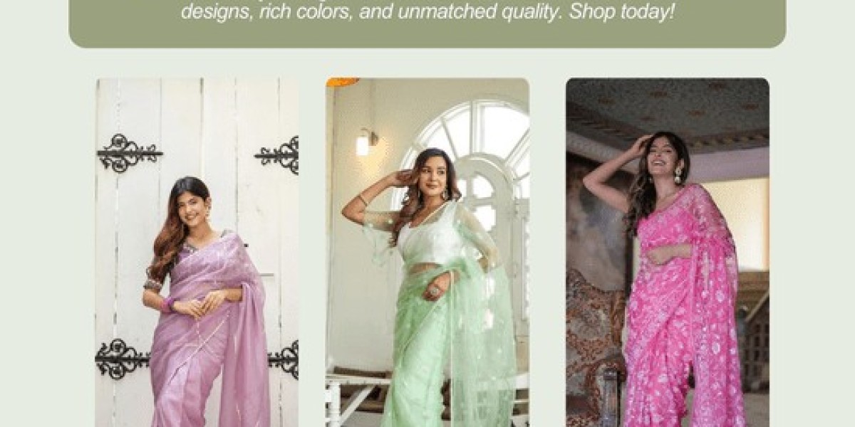 Ethereal Organza Saree: Latest Collection with Rich Colors – Shop Today!
