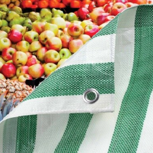 180 gsm market stall green and white tarpaulin - Tarpaulinsshop