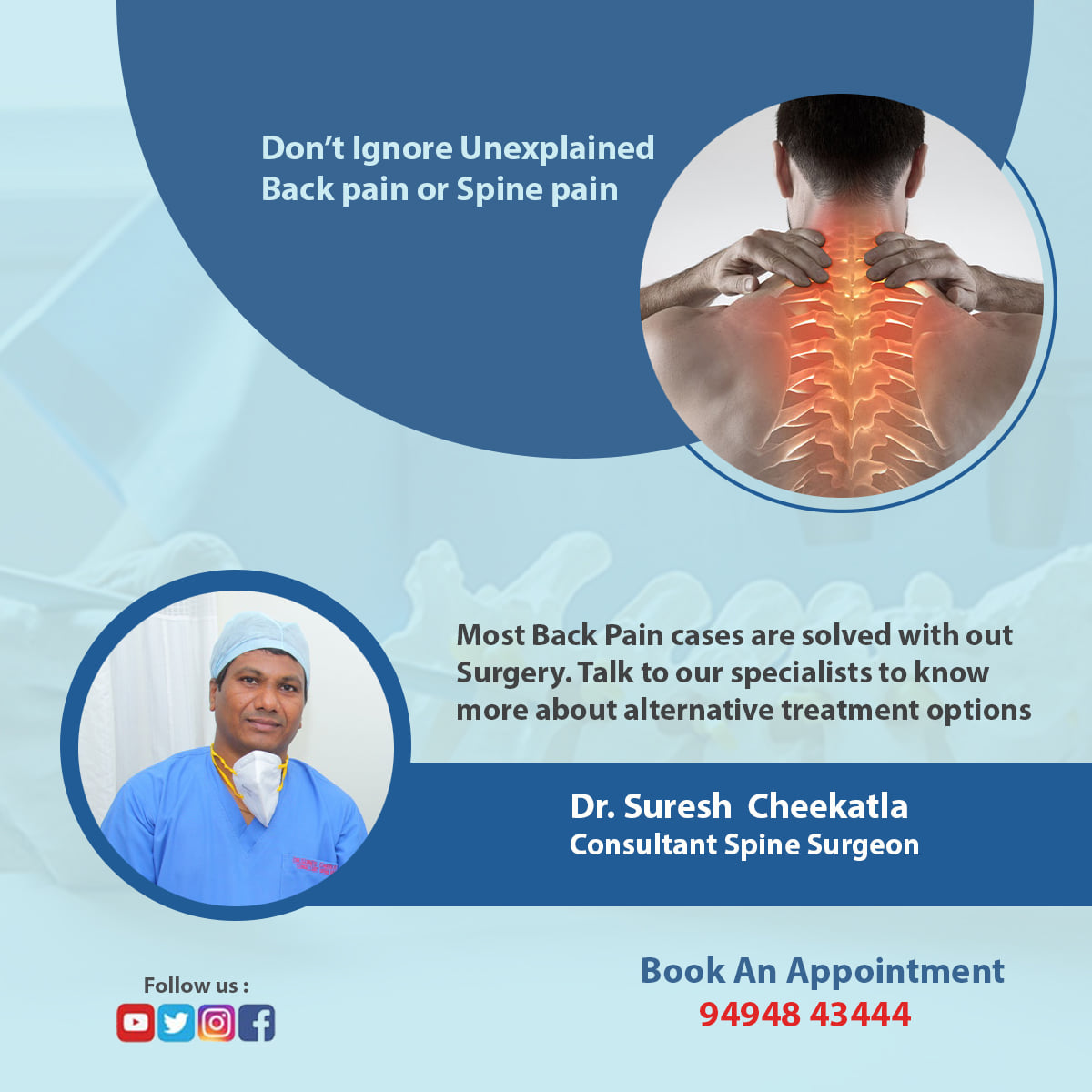 spine surgery treatment in Hyderabad - Dr. Suresh cheekatla