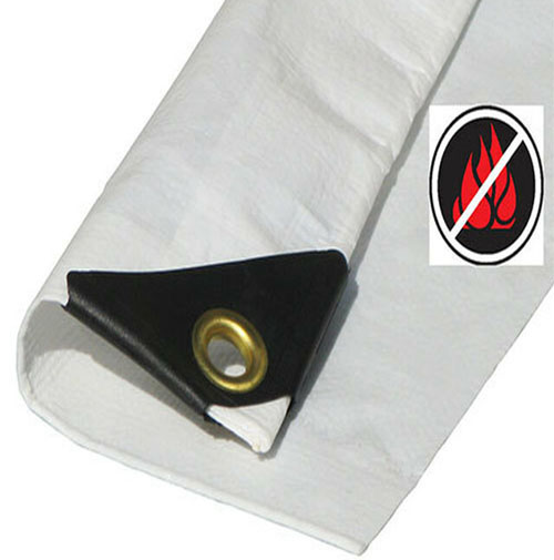 Flame Retardant White Tarpaulin Waterproof 200gsm Tarps - Uk Tarps