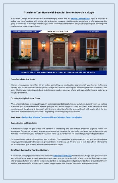 Elegant and Durable Exterior Doors for Homes in Chicago | PDF