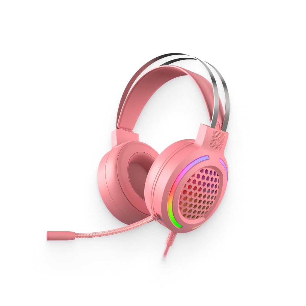 Pink Hollow Textured Headset - World Best Items