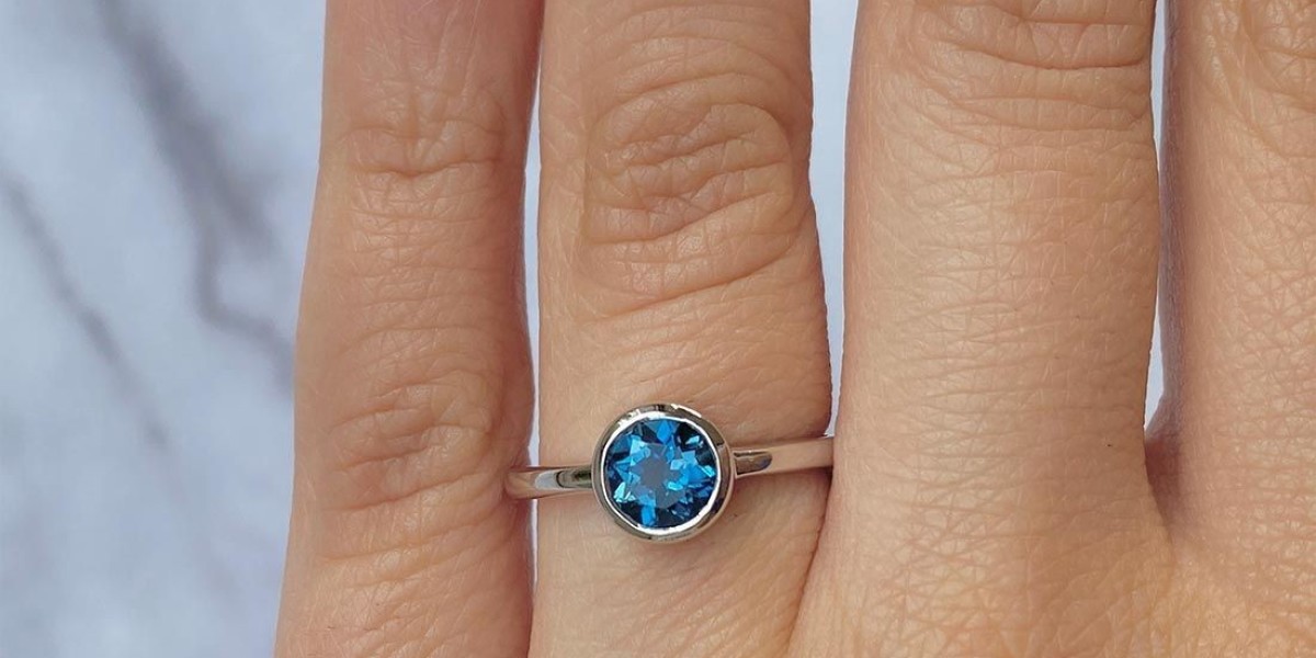 Ethereal Beauty: Dainty London Blue Topaz Ring