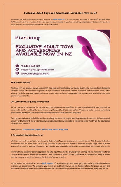 NZ Adult Store Shop Discreetly for Top-Quality **** Toys | PDF