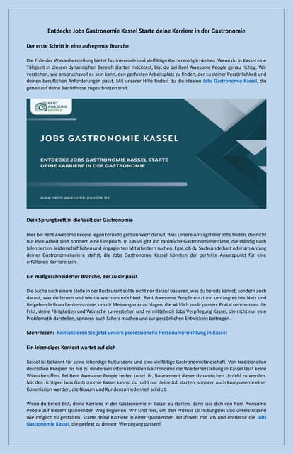 Entdecke Jobs Gastronomie K****el Starte deine Karriere in der Gastronomie.pdf | Free Download